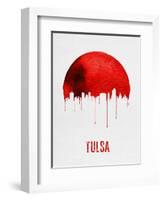 Tulsa Skyline Red-null-Framed Art Print