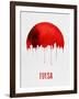 Tulsa Skyline Red-null-Framed Art Print