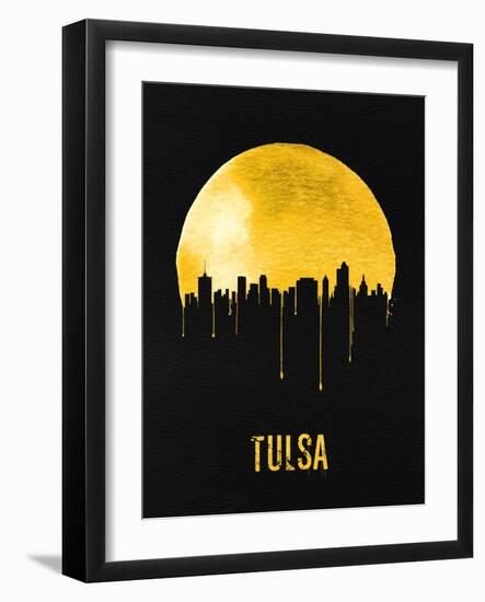 Tulsa Skyline Yellow-null-Framed Art Print