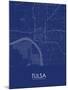 Tulsa, United States of America Blue Map-null-Mounted Poster