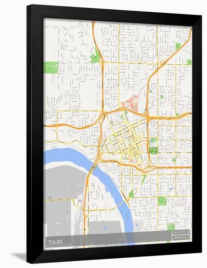 Tulsa, United States of America Map-null-Framed Poster