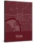 Tulsa, United States of America Red Map-null-Stretched Canvas