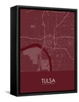 Tulsa, United States of America Red Map-null-Framed Stretched Canvas