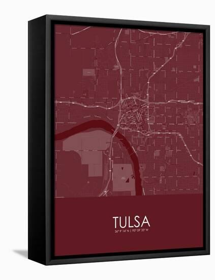 Tulsa, United States of America Red Map-null-Framed Stretched Canvas