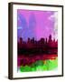 Tulsa Watercolor Skyline 2-NaxArt-Framed Art Print