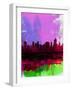 Tulsa Watercolor Skyline 2-NaxArt-Framed Art Print