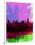 Tulsa Watercolor Skyline 2-NaxArt-Framed Art Print