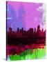 Tulsa Watercolor Skyline 2-NaxArt-Stretched Canvas