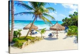 Tulum Beach Yucatan in Mexico-null-Stretched Canvas