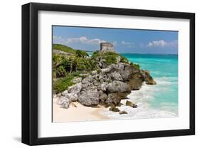 Tulum Mexico Beach Mayan Ruins-null-Framed Art Print