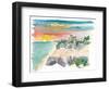 Tulum Mexico Sunset with Maya Ruins And Sea-M. Bleichner-Framed Art Print