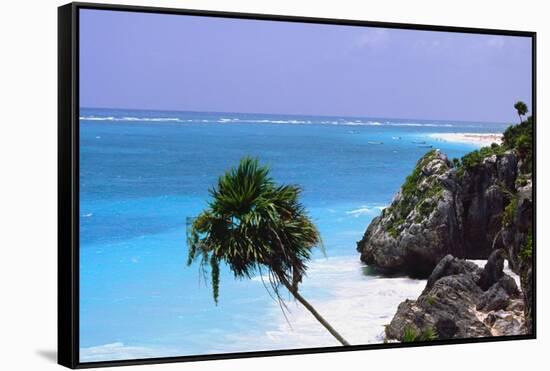 Tulum Shoreline Mexico-George Oze-Framed Stretched Canvas