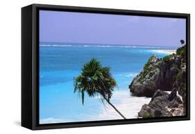 Tulum Shoreline Mexico-George Oze-Framed Stretched Canvas