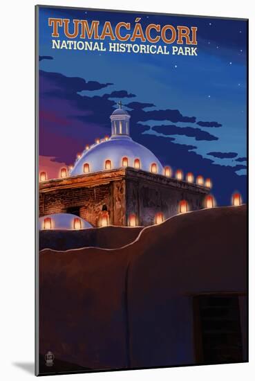 Tumacacori National Historical Park, Arizona - Luminarias-Lantern Press-Mounted Art Print