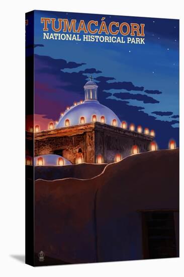 Tumacacori National Historical Park, Arizona - Luminarias-Lantern Press-Stretched Canvas