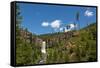 Tumalo Falls, a 97-foot waterfall on Tumalo Creek, in the Cascade Range west of Bend, Oregon, Unite-Martin Child-Framed Stretched Canvas