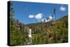 Tumalo Falls, a 97-foot waterfall on Tumalo Creek, in the Cascade Range west of Bend, Oregon, Unite-Martin Child-Stretched Canvas