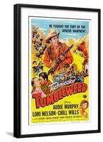 Tumbleweed, Kissing from Left: Lori Nelson, Audie Murphy, Chill Wills, 1953-null-Framed Art Print