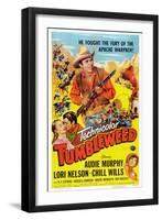 Tumbleweed, Kissing from Left: Lori Nelson, Audie Murphy, Chill Wills, 1953-null-Framed Art Print