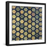 Tumbling Blocks Coverlet, American, 19th Century-null-Framed Giclee Print