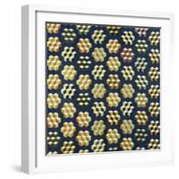 Tumbling Blocks Coverlet, American, 19th Century-null-Framed Giclee Print