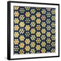 Tumbling Blocks Coverlet, American, 19th Century-null-Framed Giclee Print