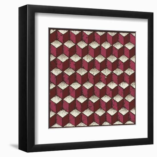 Tumbling Blocks (Red)-Susan Clickner-Framed Giclee Print