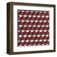 Tumbling Blocks (Red)-Susan Clickner-Framed Giclee Print