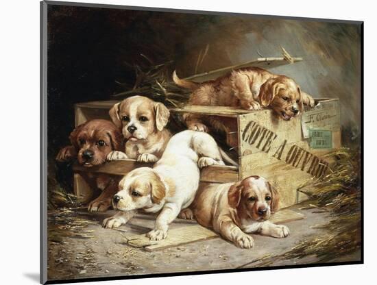 Tumbling Retriever Puppies-Frederico Olaria-Mounted Giclee Print