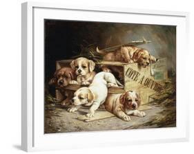 Tumbling Retriever Puppies-Frederico Olaria-Framed Giclee Print