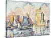 Tuna Boat Entering the Port of La Rochelle, Setting; Le Thonier Entrant Dans Le Port de La…-Paul Signac-Stretched Canvas