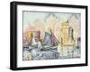 Tuna Boat Entering the Port of La Rochelle, Setting; Le Thonier Entrant Dans Le Port de La…-Paul Signac-Framed Giclee Print