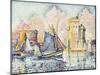 Tuna Boat Entering the Port of La Rochelle, Setting; Le Thonier Entrant Dans Le Port de La…-Paul Signac-Mounted Giclee Print