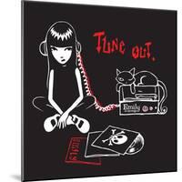 Tune Out-Emily the Strange-Mounted Premium Giclee Print