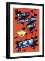 Tune Up Your Appetite, Martini-null-Framed Art Print