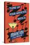 Tune Up Your Appetite, Martini-null-Stretched Canvas