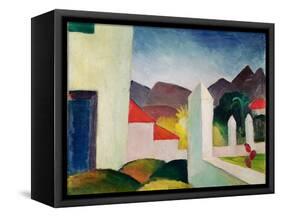 Tunesische Landschaft (Tunisian landscape). Oil on canvas.-August Macke-Framed Stretched Canvas