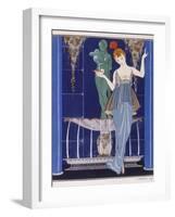 Tunic Dress by Paquin: Draped Tango Skirt with Front Split and Train-Georges Barbier-Framed Photographic Print