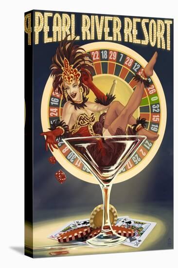 Tunica, Mississippi - Casino Pinup Girl-Lantern Press-Stretched Canvas