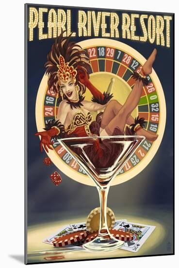 Tunica, Mississippi - Casino Pinup Girl-Lantern Press-Mounted Art Print