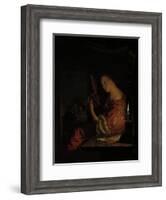 Tuning the Lute-Frans Van Mieris-Framed Art Print