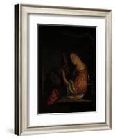 Tuning the Lute-Frans Van Mieris-Framed Art Print