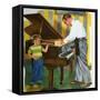 Tuning The Piano-Imogene M. McPherson -Framed Stretched Canvas