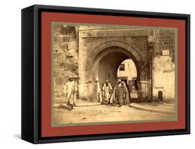 Tunis, La Porte De La Folle, Bab Menara, Tunisia-Etienne & Louis Antonin Neurdein-Framed Stretched Canvas
