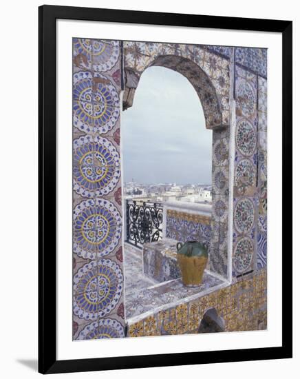 Tunis Ornate tiles on rooftop, Tunisia-Alan Klehr-Framed Premium Photographic Print