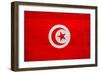 Tunisia Flag Design with Wood Patterning - Flags of the World Series-Philippe Hugonnard-Framed Art Print