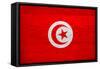 Tunisia Flag Design with Wood Patterning - Flags of the World Series-Philippe Hugonnard-Framed Stretched Canvas