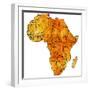 Tunisia on Actual Map of Africa-michal812-Framed Premium Giclee Print