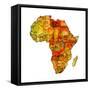 Tunisia on Actual Map of Africa-michal812-Framed Stretched Canvas