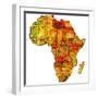 Tunisia on Actual Map of Africa-michal812-Framed Premium Giclee Print